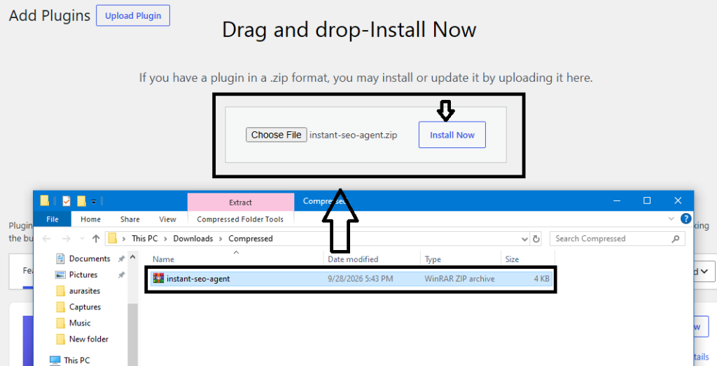 Choose file and install now Step 3